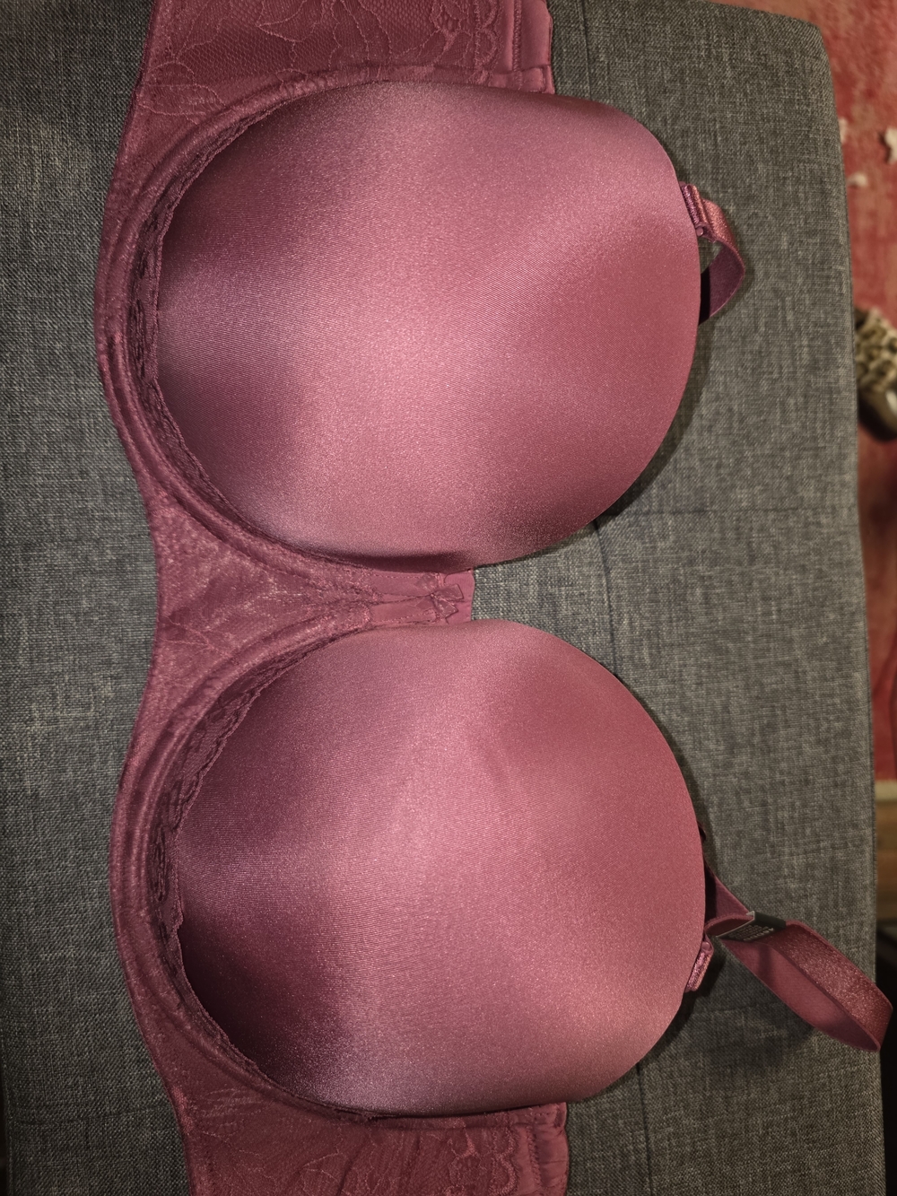 Torrid Wine Satin Bra and Panty